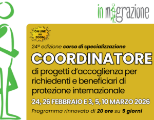 Coordinatore progetti accoglienza (SAI e CAS) – 24ª ed.